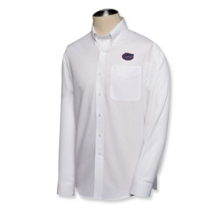 Florida Gators Men's LS Epic Easy Care Fine Twill Shirt - White